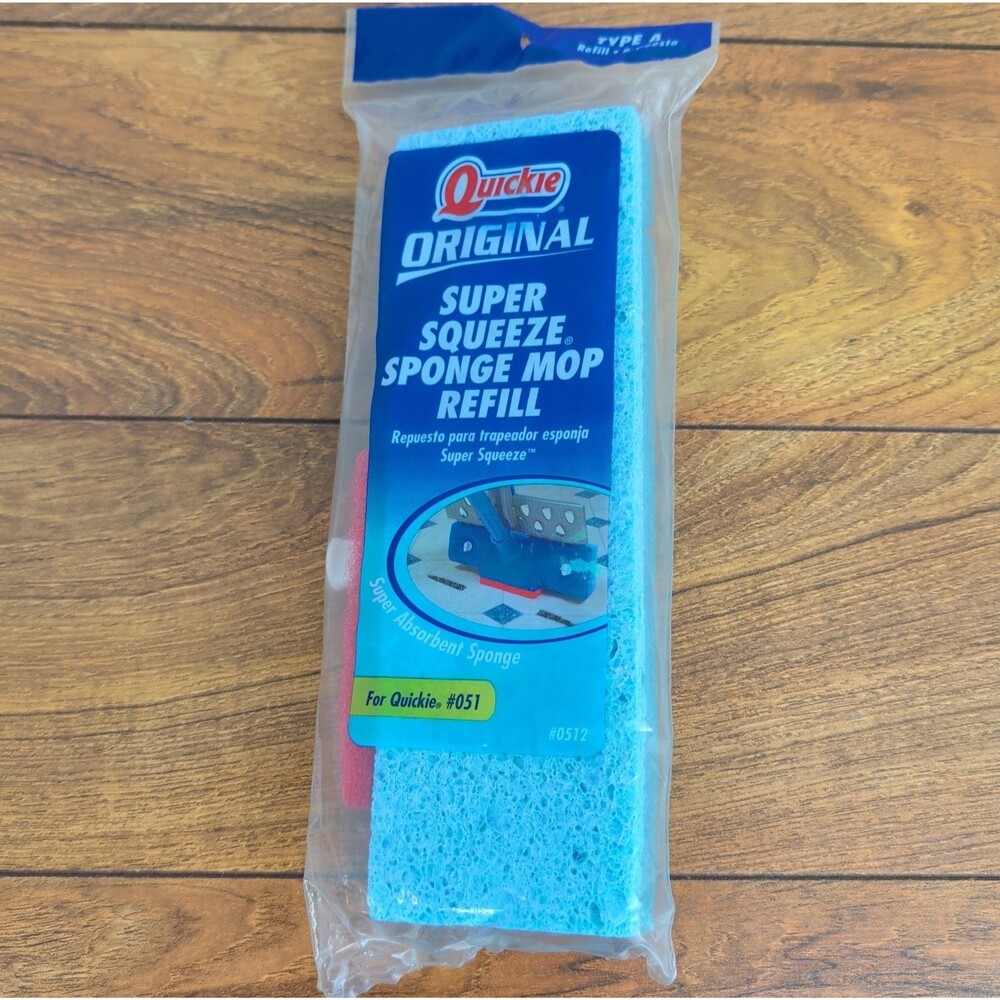 Quickie Super Squeeze Sponge Mop Original Refill Type A Fits Mop #051